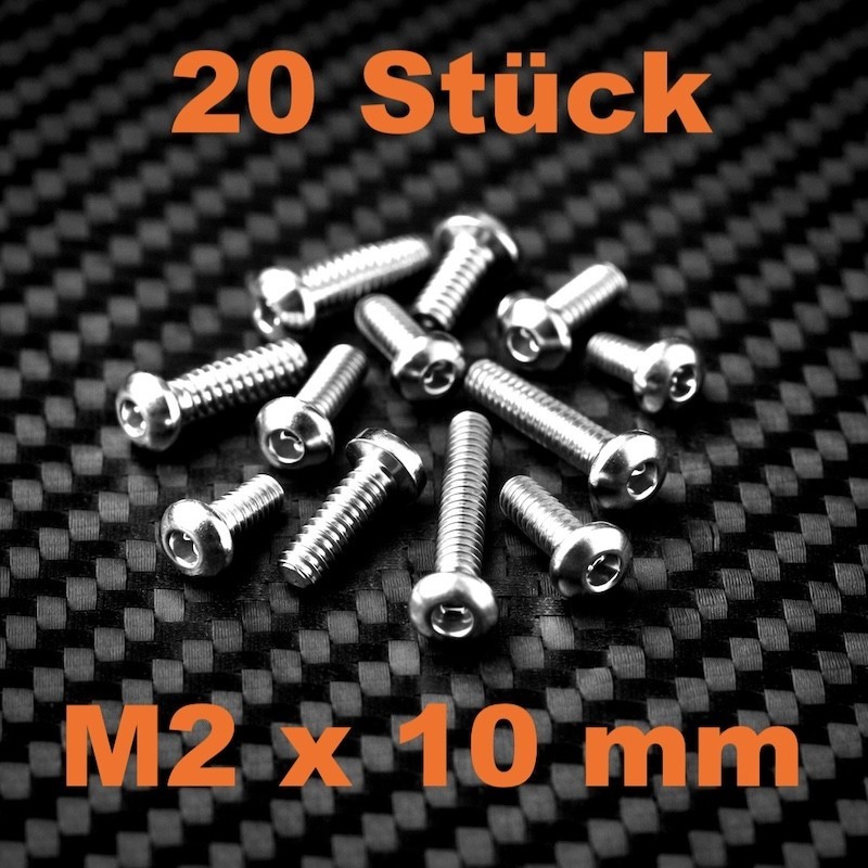 20 Stück Linsenkopfschrauben A2 TX M2 10mm.