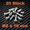 20 Stück Linsenkopfschrauben A2 TX M2 10mm.